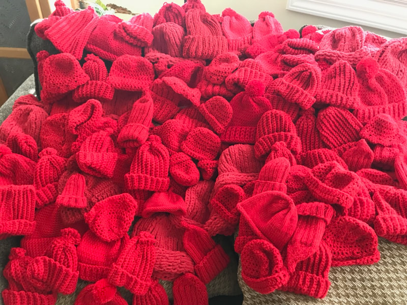 2018 Over 100 Red Hats made by MARTA members